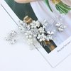 inSowni 17 Pieces Silver Metal Crystal Rhinestone Pearl Bridal Wedding Hair Side Combs Slides+U-shaped Flower Hair Pins+Pearl Twist Spiral Pearl Hairpins for Brides Bridesmaids Women Girls