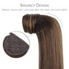 WENNALIFE Ponytail Hair Extension, 16 Inch 80g Dark Brown Mixed Chestnut Brown Ponytail Extension Human Hair Clip in Wrap Around Remy Human Hair Extension Hairpieces