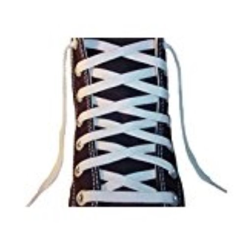 Flat Shoelaces 3/8" Wide Tubular Braided - White 63 Inch