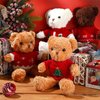 Glimin 4 Pcs Christmas Bear Stuffed Animals with Doll Clothes 12 Inch Cute Plush Bear with Removable Sweater Hoodie Xmas Doll Accessories for Plush Bear Dolls DIY Change Clothes (Bright Style)