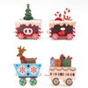 MVNISE 2pcs Christmas Wooden Train Ornament, Mini Painted Train Decoration Kids Gift Toys, Xmas Table Top Adornment for Christmas Party Kindergarten