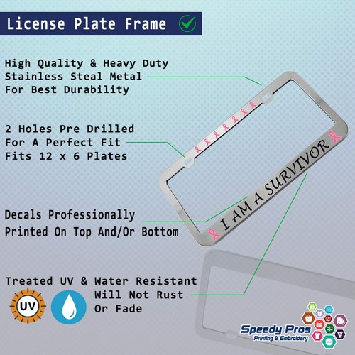 Speedy Pros My Happy Place is On The River License Plate Frame Stainless Metal Tag Holder