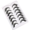 Poolunch False Eyelashes Fluffy Cat Eye Lashes 8D Wispy Natural Crossed Fake Eyelashes Multi-Layered Faux Mink Lashes 7 Pairs Pack