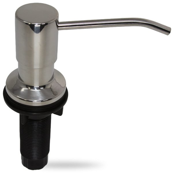 Soap Dispenser for Kitchen Sink, Stainless Steel (Polished Chrome), Refill from The Top, Built-in for Counter Top, Fits 1 to 1.4 inch Hole