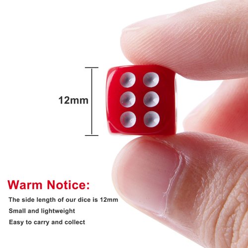 AUSTOR 100 Pieces Dices 12mm Game Dice Set 6 Sided Round Corner Dices for Tenzi, Farkle, Yahtzee, Bunco or Teaching Math