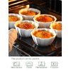 DOWAN Ramekins 4 oz, Creme Brulee Ramekins, Flower-Shaped Porcelain Ramekins Oven Safe for Baking Souffle, Custard Cups, Small Dipping Bowls, Sauces Bowls, Charcuterie Bowls, Set of 6, White