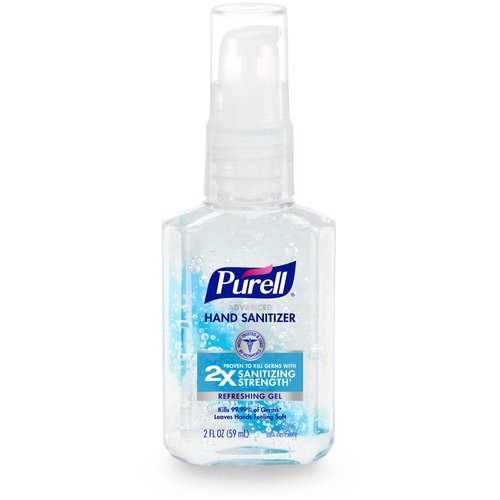 PURELL Advanced Hand Sanitizer Refreshing Gel, Clean Scent, 2 fl oz Travel Size Pump Bottle (Pack of 1) – 3050-24-CMR