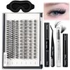 Cluster Eyelash Lashes Extensions Kit with Protective Sleep Mask- Premium at Home Lash Extensions Kit for DIY Lash Extensions, Lash Clusters kit, Cluster Eyelash Extensions, All Tools Glue Included