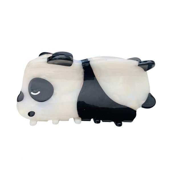 Tired Panda Hair Clip,Acetate Hair Clip,Small Claw Clip for Women, 1 Count (Pack of 1)