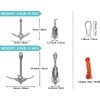 BeGrit Kayak Anchor 1.5lb Small Boat Anchor Folding Marine Anchor for Fishing,Kayak,Paddle Board,Canoe,Jet Ski, with 32.8 ft Anchor Tow Rope Carrying Bag