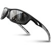 RIVBOS Sports Sunglasses for Men Women Polarized UV Protection Fishing Driving Shades Cycling RB833-black& Grey