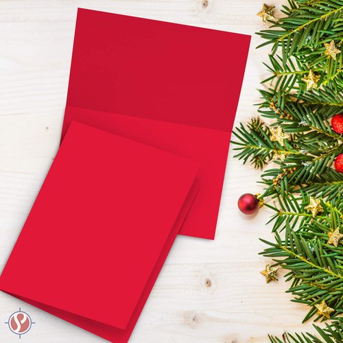 Blank Red A7 (5" x 7") Cards with Envelopes – Great for Customized and Personalized Holiday, Christmas, Xmas and New Year Greetings, Party Invitations, Thank You Cards and Announcements – 25 SETS
