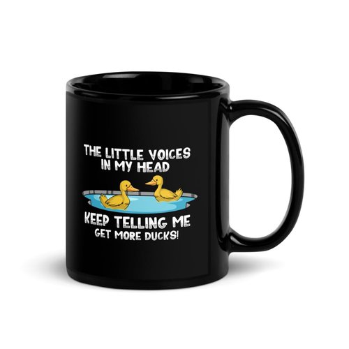 Teegarb Letter Blanket Black Coffee Mug 11 oz Ceramic Hilarious Ducklings Bathing Kids Toys Plaything Miniature Humorous Small