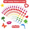 210 Pieces Tanning Sunbathing Stickers Perforated Body Stickers for Tanning Self Adhesive Tanning Bed Sticker Tanning Heart Lips Stickers Tanning Butterfly Dolphin Stickers, 7 Styles (Cute Style)