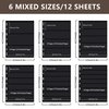 Stamp Collection Inserts - Collector Stamp Album 12 Sheets with 6 mixed sizes for Stamp Collection Binder Kit IS01MX312
