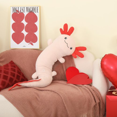 MaoGoLan Giant Axolotl Plush Stuffed Animal,Big Axolotl Plush Pillow Toy,Huge Stuffed Axolotl Body Pillow for Kids Adults,Christmas Birthday Valentine's Day Present Pink