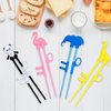 Plum Garden 4 pcs kid chopsticks, learning chopsticks helper for kids, training chopsticks with animals for beginners
