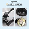 KNOBWELL 2 Pack Single Sided Dummy Door Levers Door Knobs Drop Style Dummy Knobs Door Handle Set, Matte Black Finish, Wave Style Dummy Levers for Right Handing Doors