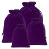 Lucky Monet 25/50/100PCS Velvet Drawstring Bags Jewelry Pouches for Christmas Birthday Party Wedding Favors Gift Candy Headphones Art and DIY Craft (25Pcs, Purple, 5” x 7”)