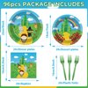 party greeting 96PCS The Wonderful Birthday Party Supplies Set Party Tableware Kit Themed Party Dinnerware for Kids Adult Birthday Baby Shower Serve 24