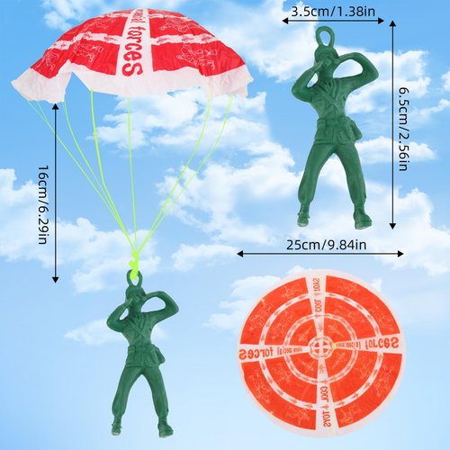 Manmel 40PCS Parachute Toy, Outdoor Flying Toy for Kids 3 4 5 6 7 8 9, Mini Paratroopers Army Parachute Flying Throwing Outside Toys for Toddlers, Boys, Girls, Party Favors, Goodie Bag Stuffers