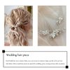 Unicra Bride Wedding Flower Hair Pins Bridal Pearl Hair Piece Crystal Hair Accessories for Women and Girls (Pack of 3) (A-Silver)