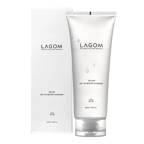 LAGOM Cellup Gel To Water Cleanser, Jelly - Morning Cleanser-Daily Face Wash with Acacia Seed Omega-3 Gentle Hydrating Herbal Facial Cleanser for All type of Skin 7.44 Fl Oz