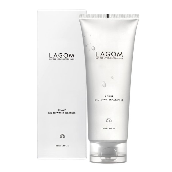 LAGOM Cellup Gel To Water Cleanser, Jelly - Morning Cleanser-Daily Face Wash with Acacia Seed Omega-3 Gentle Hydrating Herbal Facial Cleanser for All type of Skin 7.44 Fl Oz