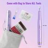 Nail Drill Cordless, Denabuty Electric Nail Files Professional for Acrylic Gel Nails, Electric Nail Drill Rechargeable with 20000 RPM, 5 Adjustable Speed, 12 in 1 Portable Pedicure Manicure Kit