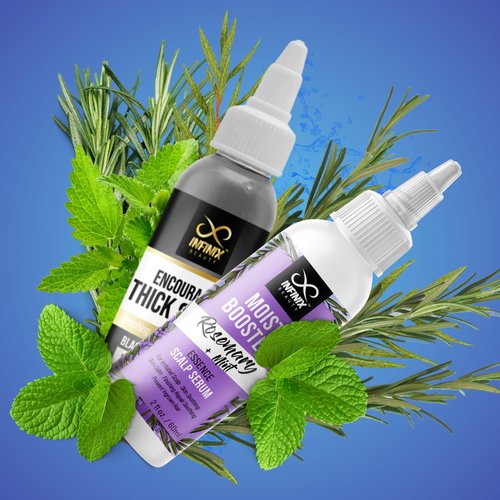 Infinix Scalp &amp; Hair Treatment Pack - Black Seed Oil &amp; Rosemary mint - Promotes Hair Growth - Red...