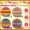 Blushtier 60 Pcs Fiesta Paper Plates, Stripes Fiesta Paper Plates 7 Inch Mexican Dinner Plates Disposable Colorful Floral Party Plates for Cinco De Mayo Dance Piñata Taco Party Supplies