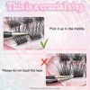 Q&D LASH Cluster Lashes Kit, Self Adhesive Eyelashes D curl 8-14mm Mixed Length No Glue Easy to Apply,including 48 Clusters,1 Applicator DIY Individual Lashes At Home (0.07-D-8-14mm, A3)