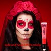 Go Ho Red Face Paint Stick,Water Based Cream Red Body Paint Washable,Face Paint Kit Full Covers Oil-Free,Halloween Cosplay SFX Red Devil Clown Makeup