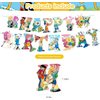 Time of Adventure Themed Birthday Party Supplies Set Happy Birthday Banner, Cake Topper, Cupcake Toppers, Balloons for Cartoon Adventure Kids Party Decorations