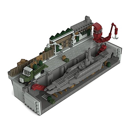 POCO DIVO U-96 Boot German Submarine U-Boat Uboot in Bunker WWII Collection Standard Block Toy Building Brick Set, 685 pcs