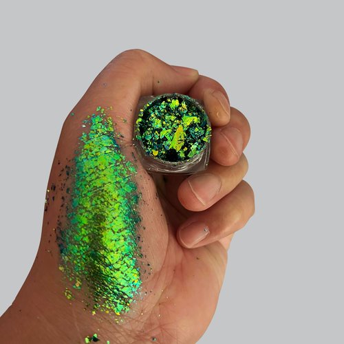 SZDYM Super shine duochrome powder,Colorful neon eye shadow flakes,Multi-Reflective Finishes Makeup,0.26 Grams Pressed Highly Pigmented Minerals (#07)