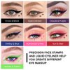 BINGBRUSH 7Pcs/set Double-sided Liquid Stamp Eyeliner Pen, Face Stamps Makeup Extremely Black Waterproof Slim Gel Felt Tip High Black Pigment Liquid Eyeliner & Seal (7 pcs set02#)