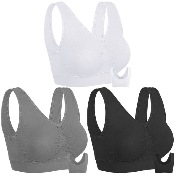 Onory 3 Pack Sports Bras for Women Wirefree Padded Workout Yoga Gym Fitness Bra Medium Support