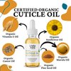Organic Cuticle & Nail Oil - Repair, Revitalize & Hydrate Cuticles and Nails - Organic Spa Treatment - For Stronger Healthier Nails and Cuticles - 1 Fl Oz Glass Bottle with Nail Brush