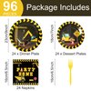 96pcs Construction Birthday Party Supplies Construction Theme Paper Plates and Napkins Construction Truck Decorations for Boys Kids Tractor Dump Digger Vehicle Themed Party Favors, Serve 24