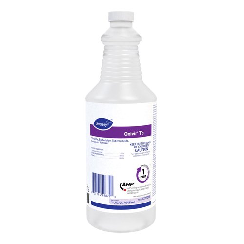 Oxivir Diversey 4277285 Tb Disinfectant Cleaner, Accelerated Hydrogen Peroxide, No Fragrance Added, Ready-to-Use Liquid Capped Bottle, 32-Ounce