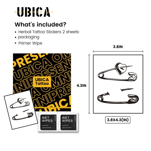 UBICA Temporary Tattoos Adult, 2 Sheets Fake Tattoos, Realistic And Long-Lasting Non-Reflective, Waterproof For 1-2 Weeks, Bond of Love and Protection Tattoo Sticker 3.8X4.4in
