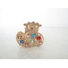 Generic small mini gold metal crystal hair claw clip (Primary color: Blue), 1 Count (Pack of 1)