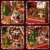 Christmas Themed Gingerbread House Building Block Set with Clear Display Box, LED, 654 Pieces Christmas Toy Set, Christmas Scene, Santa, Tree, Sled Dog, for Adult, Teen, Boy and Girl.