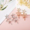 Teaaha 4PCS Star Hair Clips, Metal Hair Barrettes with Rhinestone in Silver & Golden, Hairpin for Women Girls Ladies Thick Hair Styling Accessories