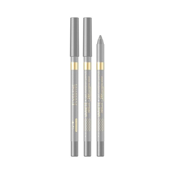 Eveline Cosmetics VARIETE GEL EYELINER PENCIL 12 SILVER, white