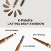 K-Palette 3-in-1 Eyebrow Pencil, Waterproof Brow Tint for Sculpting & Long-Lasting 3D Effect, Natural Eyebrow Makeup, 03 Mocha Brown