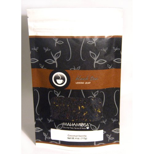 Mahamosa Flavored Black Tea Blend Loose Leaf (Looseleaf) - Coconut Vanilla 4 oz