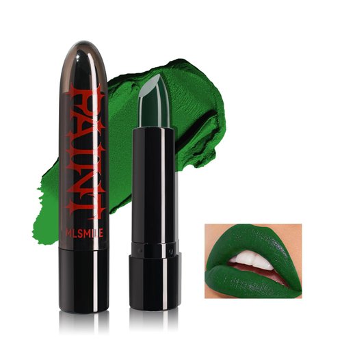 Easilydays Halloween Matte Lipstick, Long Lasting Matte Lipstick Lip Gloss, Goth Lipstick Makeup, Non-stick Lipsticks Vivid Vampire Lipsticks for Masquerade, Cosplay, Halloween Makeup, #05 Green