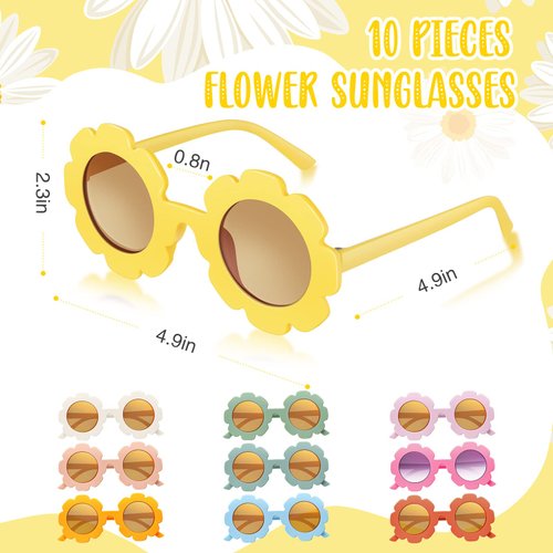 CHENGU Retro Flower Sunglasses Daisy Flower Headbands Set Groovy Party Decorations Hippie Party Favors (Vivid Style, 20 Pieces)